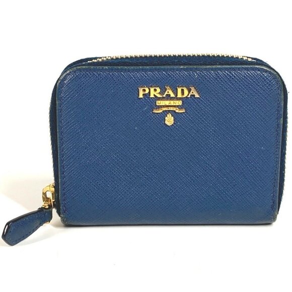 PRADA 1MM268 Safiano logo Wallet Coin Compartment Zip Around coin purse - Picture 1 of 11